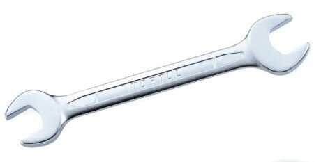 Ключ ріжковий, двосторонній, профіль: ріжковий, : 10 12мм, довжина: 161 мм, кут: 15°, обробка: сатинний хром,матеріал: хром-ванадієва легована сталь - Toptul AAEJ1012