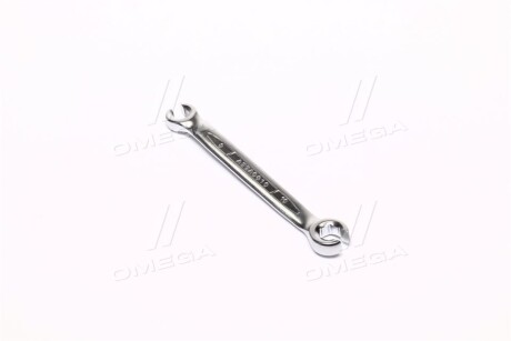Ключ накидний, двосторонній, відкритий кінець, профіль: 6-кутна, : 8 10мм, довжина: 130 мм, кут: 15°, обробка: сатинний хром,матеріал: хром-ванадієва легована сталь - Toptul AEEA0810