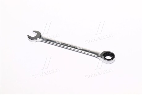 Ключ комбинований / тріскачка, 72 кількість зубів, односторонній, з тріскачкою, : 14мм, довжина: 190 мм, кут: 15°, обробка: сатинний хром,матеріал: хром-ванадієва легована сталь - Toptul AOAF1414
