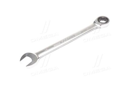 Ключ комбинований / тріскачка, 72 кількість зубів, односторонній, з тріскачкою, : 18мм, довжина: 236 мм, кут: 15°, обробка: сатинний хром,матеріал: хром-ванадієва легована сталь - Toptul AOAF1818