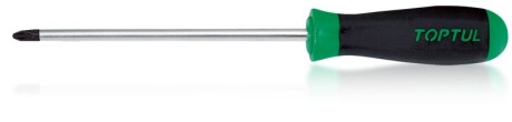 Викрутка (Хрестова викрутка) Phillips, розмір: PH1, довжина: 80 мм, довжина 2: 185 мм, ручка: проти ковзання, накінечник: загартовані/магнітний/чорн - Toptul FBAB0108