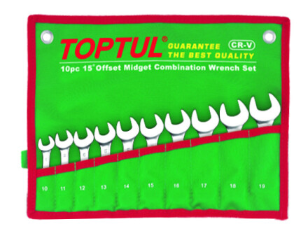 Набір комбінованих ключів 10 шт, 10 11 12 13 14 15 16 17 18 19 - Toptul GAAA1002