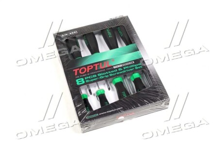 Набір викруток, комбінований 8 шт, профіль: Philips PH / плоска - Toptul GAAE0807