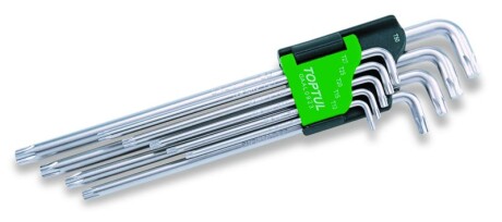 Набір ключів 9 шт, профіль: TORX, розмір ключа для гнізда E-TORX: T10, T15, T20, T25, T27, T30, T40, T45, T50 - Toptul GAAL0923