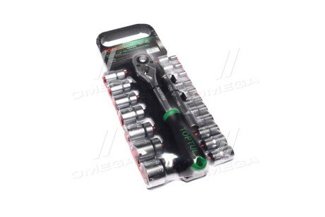 Набір насадок 1/2" (однотипні), 20 шт, профіль: 6-кутна, розмір насадок 6/12-кутних (мм): 8 9 10 11 12 13 14 15 16 17 18 19 21 22 24 27 30 32 мм - Toptul GABB2001