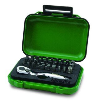 Набір біт, HEX наконечники / Philips PH наконечники / Pozidriv PZ наконечники / TORX наконечники / біта TORX TR / плоскі наконечники / тріскачки 1/4", HEX / PZ / Philips PH / TORX / TORX Tamper / плос - Toptul GABW3103