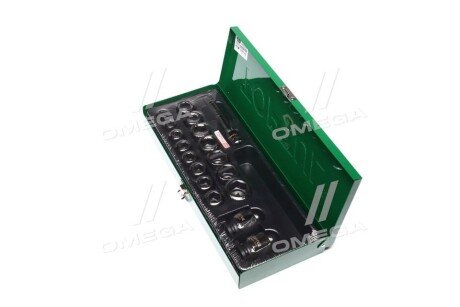 Набір насадок 1/2" (однотипні), 18 шт, профіль: 6-кутна, розмір насадок 6/12-кутних (мм): 10 11 12 13 14 15 16 17 18 19 21 22 23 24 27 30 32 мм, для відкручування / для затягування - Toptul GCAD1807