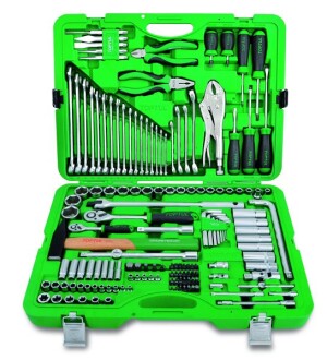 Набір інструментів, комбінований 150 шт, профіль: 12-кутна / HEX / Philips PH / TORX / TORX Tamper, розмір гнізда: 1/2 1/4", упаковка: у пластиковій валізі - Toptul GCAI150R1