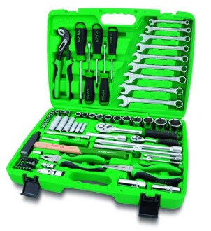 Набір інструментів, комбінований 80 шт, профіль: пласкі / 6-кутна / HEX / Philips PH / PZ / TORX, розмір гнізда: 1/2 1/4", упаковка: у пластиковій валізі - Toptul GCAI8002