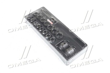 Набір ударних головок 1/2" 10-32мм + подовжувач 18од. (в ложементі, тип А) - Toptul GCAT1807