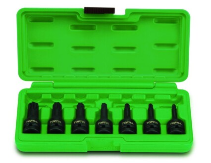 Набір ударних носадок 1/2" 1/2", 7шт, TORX, метричний розмір: 22 24 27 30 32 33 36 38: T30,T40,T45,T50,T55,T60,T70 - Toptul GDAI0701