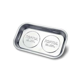 Магнітна чаша, тип: прямокутний, матеріал: метал, довжина:240мм, ширина: 140мм, висота: 22мм, магнітний:, колір: сірий - Toptul JJAF2414