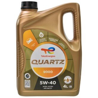 Моторное масло Quartz 9000 5W-40, 4 л (213674/216565/166475) - TOTAL 148597