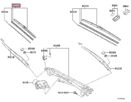 Щетка стеклоочистителя - TOYOTA 8521233340