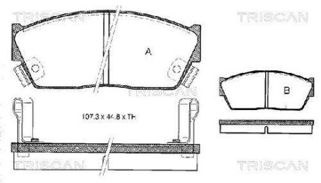 Колодки гальмівні передні - (45022SA6N50, 45022SA6600) TRISCAN 811010080