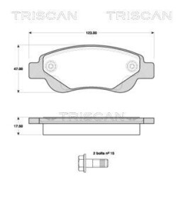 Комплект тормозных колодок, дисковый тормоз - (044650H020, 425328, 425474) TRISCAN 8110 10548 (фото 1)