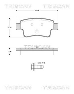 Колодки гальмівні задні - (1W4Z2200AA, 4W4Z2200AA, C2C022316) TRISCAN 811010567