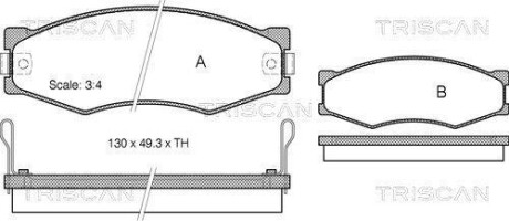 Колодки гальмівні передні - (4106004C85, 4106009W25, 4106009W26) TRISCAN 811014103