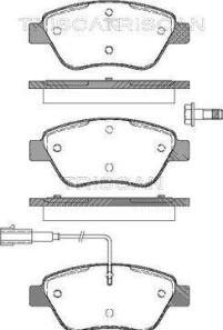 Комплект тормозных колодок, дисковый тормоз - TRISCAN 8110 15019