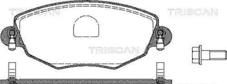 Комплект тормозных колодок, дисковый тормоз - TRISCAN 8110 16005