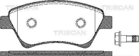 Комплект тормозных колодок, дисковый тормоз - TRISCAN 8110 25020