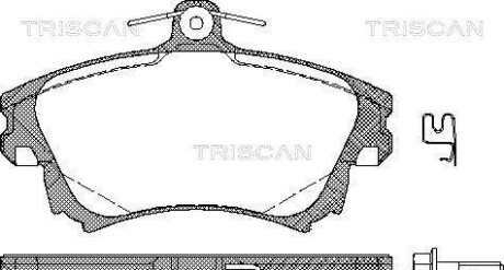 Комплект тормозных колодок, дисковый тормоз - (4605A658, M850976, MR527656) TRISCAN 8110 27005