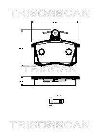 Колодки гальмівні задні - (4D0698451A, 4D0698451F, 4A0698451) TRISCAN 811029070