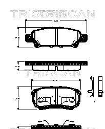 Комплект тормозных колодок, дисковый тормоз - TRISCAN 8110 42024