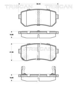 Комплект тормозных колодок, дисковый тормоз - TRISCAN 8110 43032