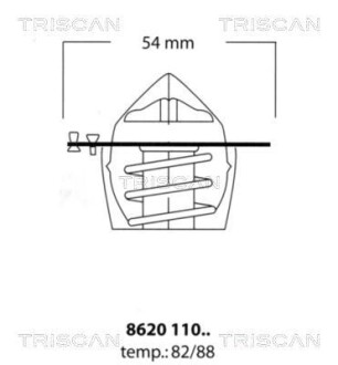 Термостат - (8941232950, 1760078E00, 8AG815171) TRISCAN 862011088