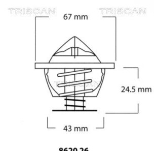 Термостат, охлаждающая жидкость - (0022037675, 1102000515, 1112000515) TRISCAN 8620 2682