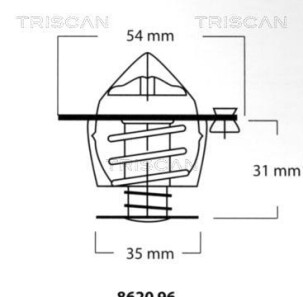 Термостат, охлаждающая жидкость - (ert23, 6801587, ert143) TRISCAN 8620 9691