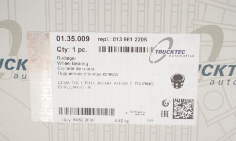 Фото 3 - Підшипник маточини TRUCKTEC 01.35.009 (0135009)