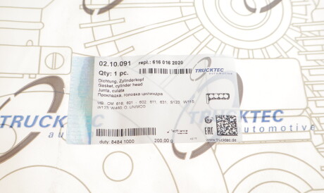 Фото 2 - Прокладка ГБК блока циліндрів TRUCKTEC 02.10.091 (0210091)