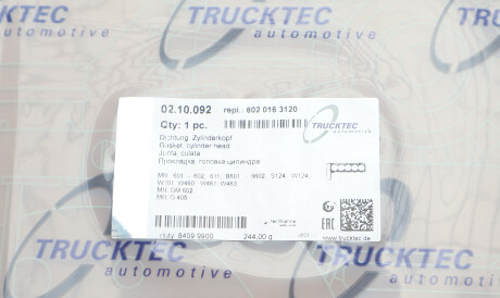 Фото 2 - Прокладка ГБК блока циліндрів TRUCKTEC 02.10.092 (0210092)