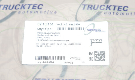 Фото 2 - Прокладка ГБК блока циліндрів TRUCKTEC 02.10.151 (0210151)