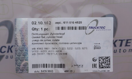 Фото 2 - Прокладки (комплект) TRUCKTEC 02.10.182 (0210182)