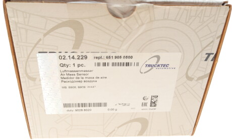 Фото 6 - Расходомер воздуха TRUCKTEC 02.14.229 (0214229)