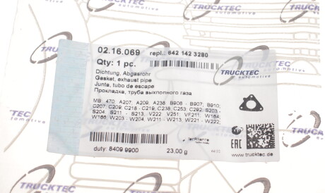 Фото 3 - Прокладка выхлопной системы TRUCKTEC 02.16.069 (0216069)