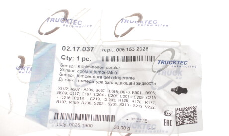 Фото 3 - Датчик температуры ОЖ TRUCKTEC 02.17.037 (0217037)