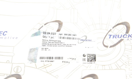 Фото 2 - Тросик зчеплення TRUCKTEC 02.24.023 (0224023)