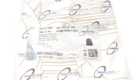 Фото 2 - Втулка стабілізатора TRUCKTEC 02.30.087 (0230087)