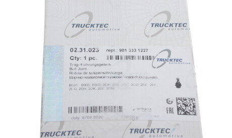 Фото 3 - Шарова опора TRUCKTEC 02.31.023 (0231023)