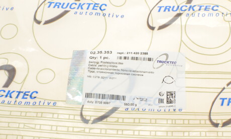 Фото 6 - Трос ручного тормоза TRUCKTEC 0235353