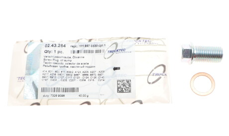 Фото 2 - Пробка масляного піддону TRUCKTEC 02.43.264 (0243264)