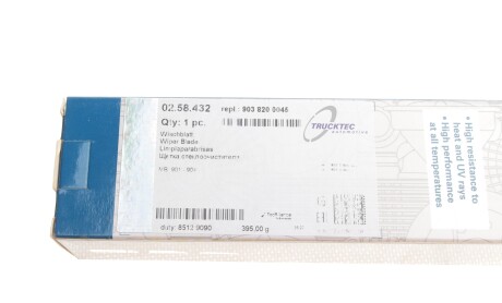 Фото 6 - Двірник (щітка склоочисника) TRUCKTEC 02.58.432 (0258432)