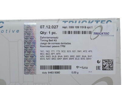 Фото 2 - Обводной ролик ремня ГРМ TRUCKTEC 07.12.027 (0712027)