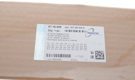 Фото 2 - Прокладка выпускного коллектора TRUCKTEC 07.16.005 (0716005)