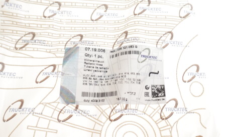 Фото 3 - Патрубок системи охолодження TRUCKTEC 07.19.006 (0719006)