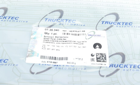 Фото 7 - Кожух тормозного диска TRUCKTEC 07.35.340 (0735340)